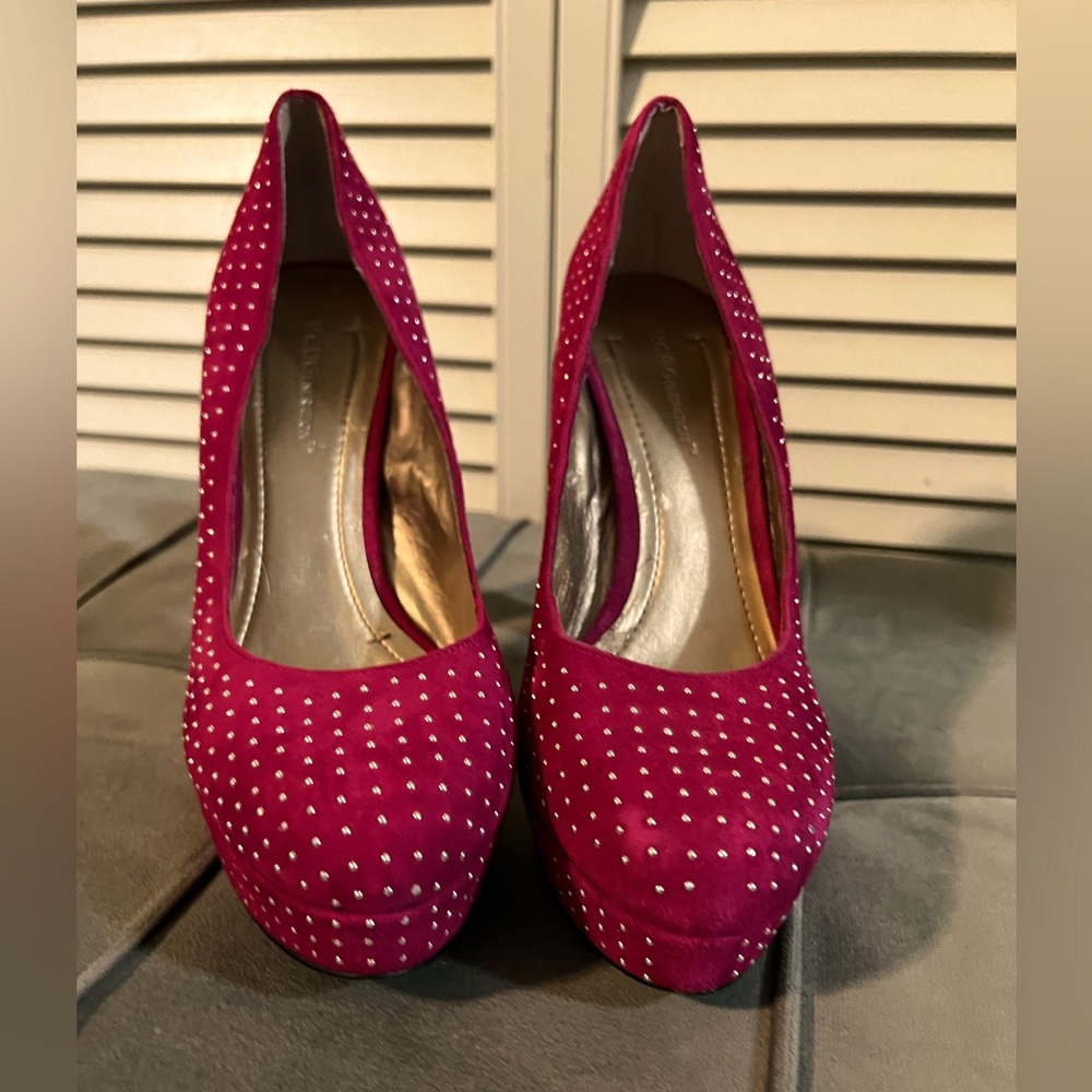 Pink studded BCBG platform heels